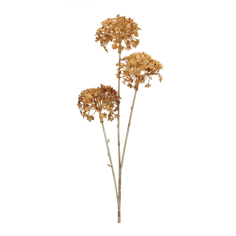 Melrose International Golden Hydrangea Stem, Set of 12, Yellow - 47125DS