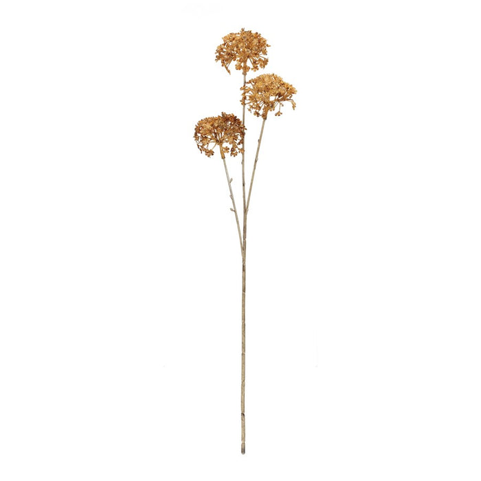Melrose International Golden Hydrangea Stem, Set of 12, Yellow