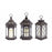 Melrose Assorted Lanterns/LED Candle, Set of 3, Brown/Black - 50202DS