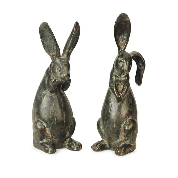 Melrose International Floppy Ear Rabbit Statue, Set of 2, - 50603DS