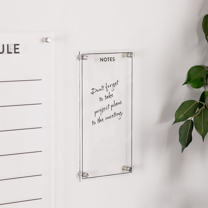 Melrose International Acrylic Dry Erase Notes Board 13"H, White