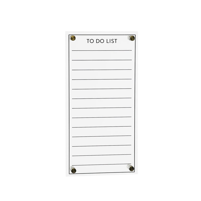 Melrose International Acrylic Dry Erase To-Do List 13"H, White - 51045DS