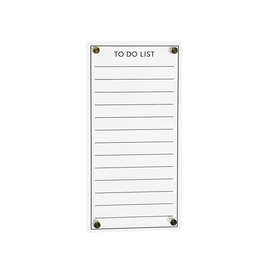Melrose International Acrylic Dry Erase To-Do List 13"H, White - 51045DS