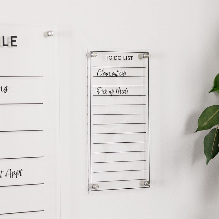 Melrose International Acrylic Dry Erase To-Do List 13"H, White