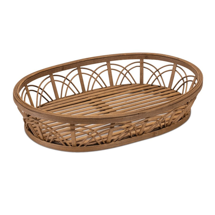Melrose International Natral Wooden Tray 18"L, Brown - 51794DS