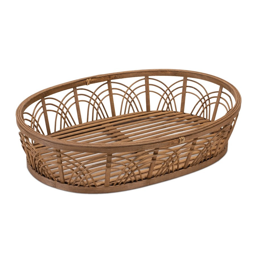 Melrose International Natral Wooden Tray 20"L, Brown - 51795DS