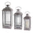 Melrose International Traditional Metal Lantern, Set of 3, Grey/White - 53264DS