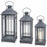 Melrose International Traditional Metal Lantern, Set of 3, Grey/White