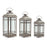 Melrose International Traditional Metal Lantern, Set of 3, Brown - 53265DS