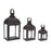 Melrose International Modern Black Metal Lantern, Set of 3 - 54166DS