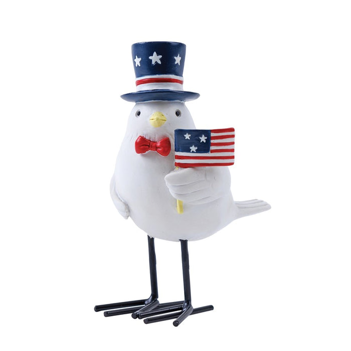 Melrose Int. Americana Bird Figurine, Set of 3, Red/White/Blue