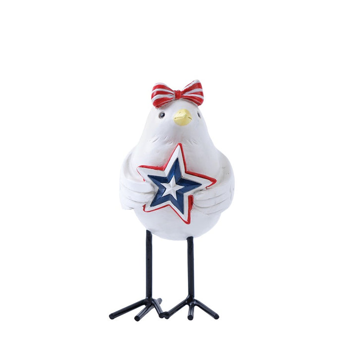 Melrose Int. Americana Bird Figurine, Set of 3, Red/White/Blue