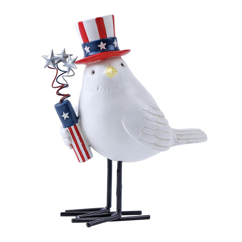Melrose Americana Bird Figurine (Set of 3), Red/White/Blue