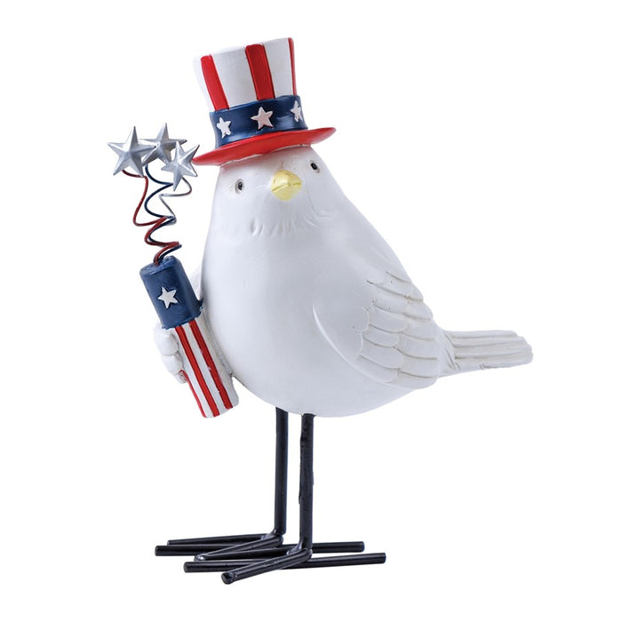 Melrose Int. Americana Bird Figurine, Set of 3, Red/White/Blue