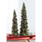 Melrose Holly Leaf Holiday Trees/Pinecone Accents, Set/2, Green/Brown - 56699DS