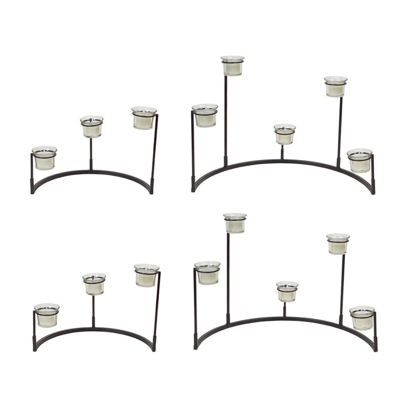 Melrose International Tiered Votive Holder Stand, Set of 4, Black - 56926DS