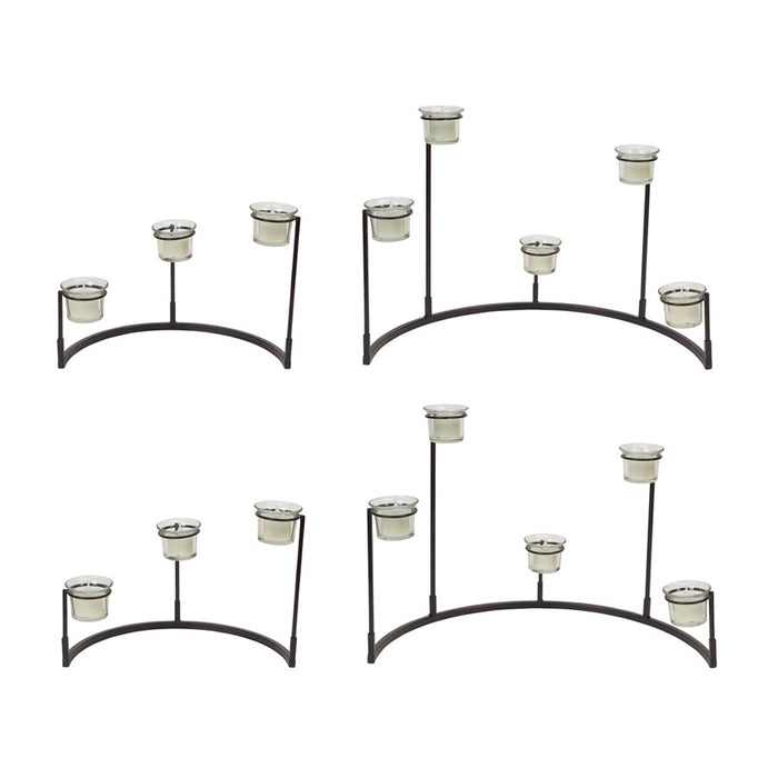 Melrose International Tiered Votive Holder Stand, Set of 4, Black - 56926DS