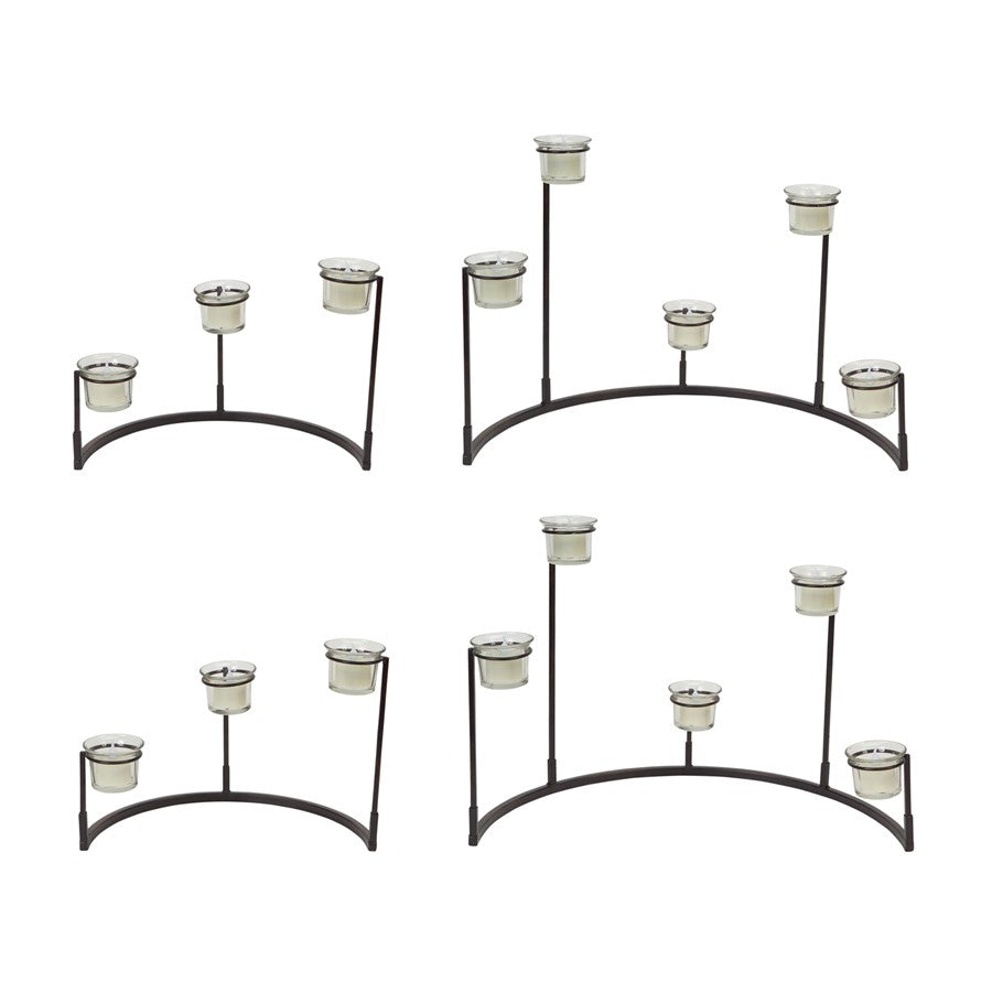 Melrose International Tiered Votive Holder Stand, Set of 4, Black - 56926DS