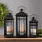 Melrose International Traditional Metal Lantern, Set of 3, Black