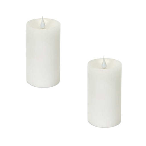 Melrose Simplux Designer LED Candle with Remote, Set of 2, White - 57476DS
