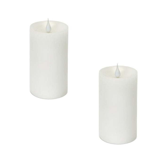 Melrose Simplux Designer LED Candle with Remote, Set of 2, White - 57476DS