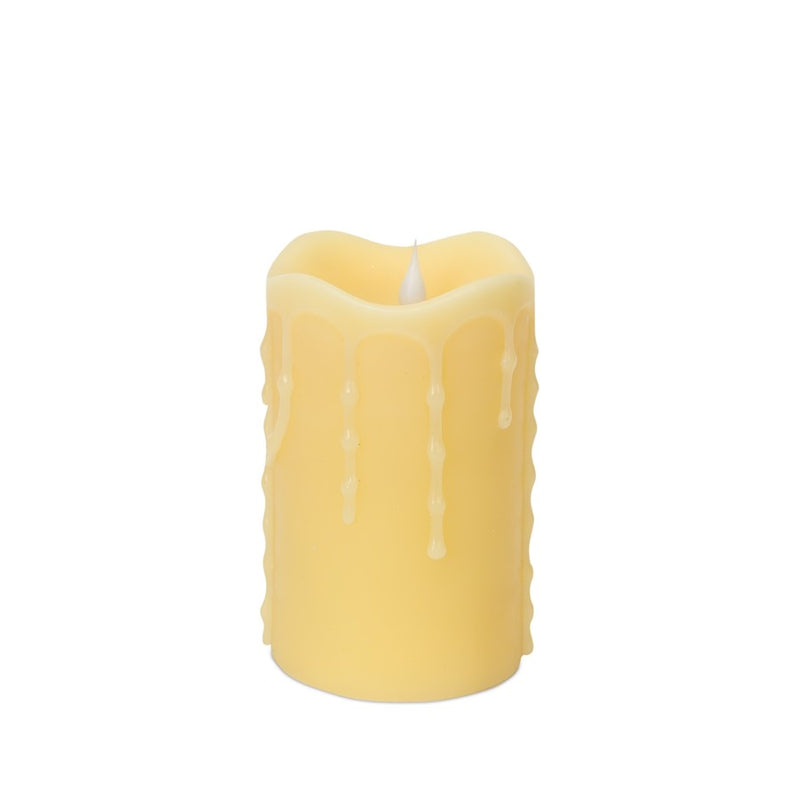 Melrose Simplux LED Dripping Candle/Moving Flame/Remote, Set/2, White