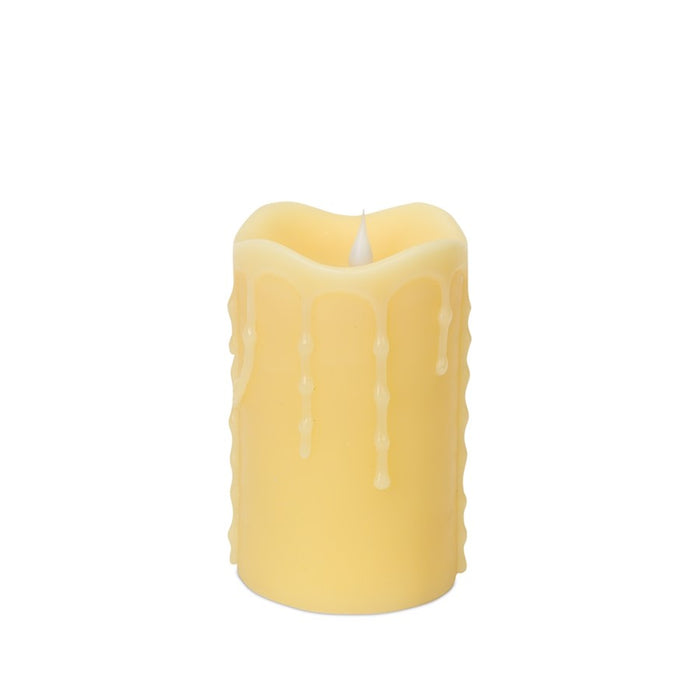 Melrose Simplux LED Dripping Candle/Moving Flame/Remote, Set/2, White
