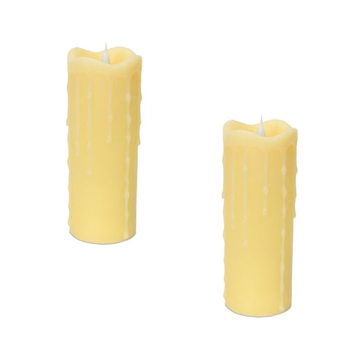 Melrose Simplux Designer LED Dripping Candle/Moving Flame/Remote, Set - 57483DS