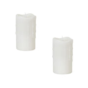 Melrose Simplux Designer LED Dripping Candle with Remote, Set/2, White - 57735DS