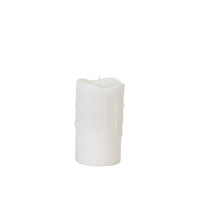 Melrose Simplux Designer LED Dripping Candle with Remote, Set/2, White