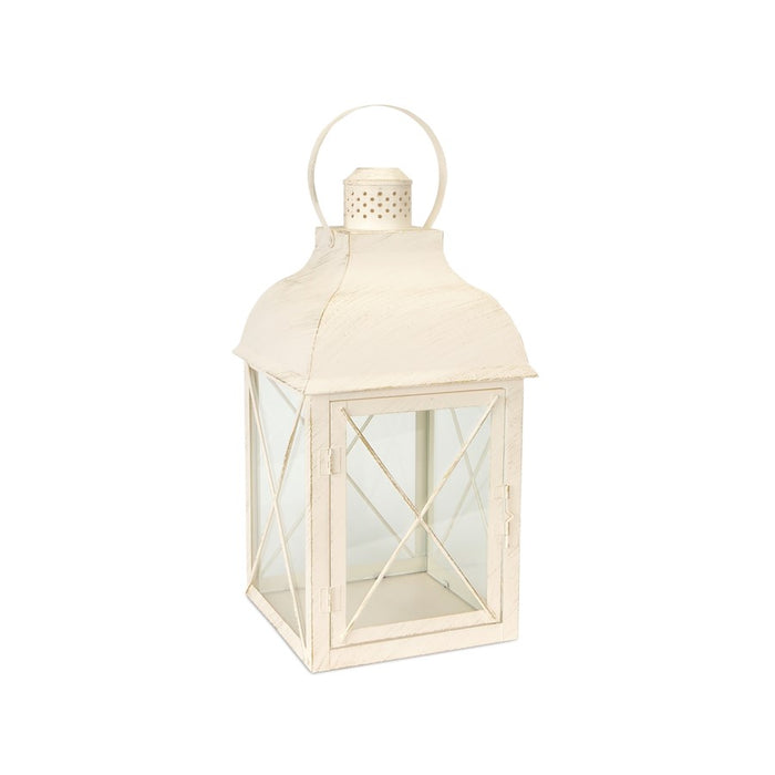 Melrose International Metal Lantern, Set of 3, White