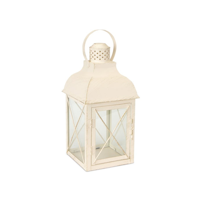 Melrose International Metal Lantern, Set of 3, White