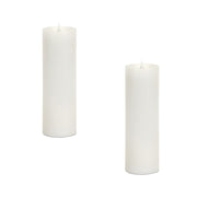 Melrose Simplux LED Candle/Moving Flame/Remote, Set of 2, White - 58651DS