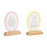 Melrose Bunny Embossed Tabletop Decor (Set of 2), Yellow/Pink/Beige