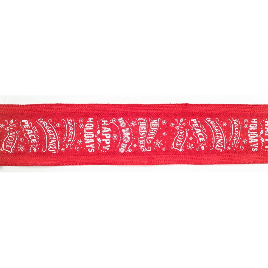 Melrose International Red/White Christmas Sentiment Ribbon, Set of 3 - 61597DS