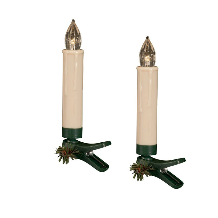 Melrose Int. LED Clip on Taper Candle with Remote, Set of 24, White - 61629DS