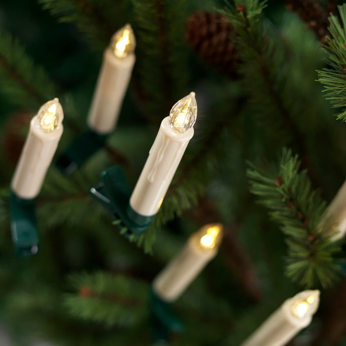 Melrose Int. LED Clip on Taper Candle with Remote, Set of 24, White