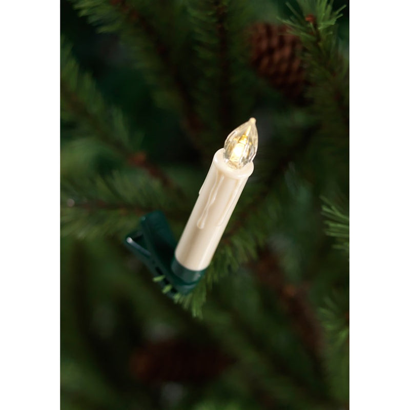 Melrose Int. LED Clip on Taper Candle with Remote, Set of 24, White