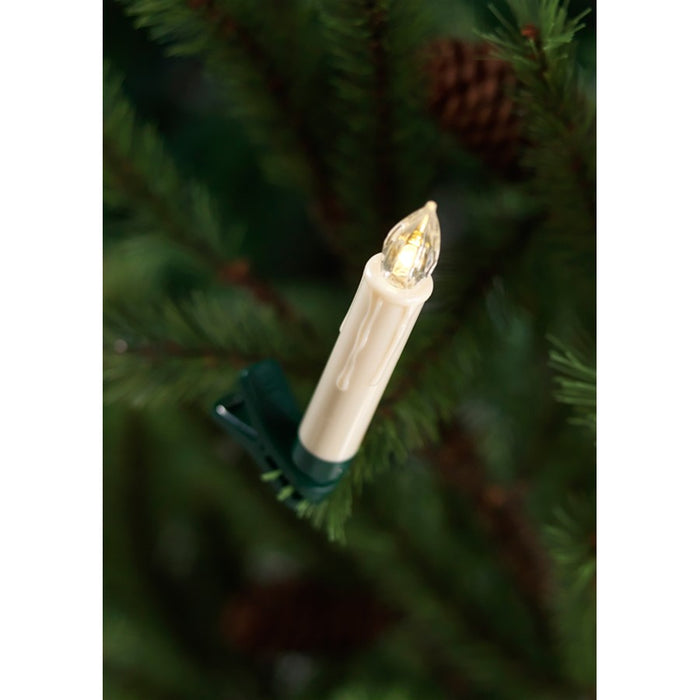 Melrose Int. LED Clip on Taper Candle with Remote, Set of 24, White