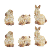 Melrose Weathered Terra Cotta Rabbit Garden Statue/Set-6, Grey/Brown - 62324DS