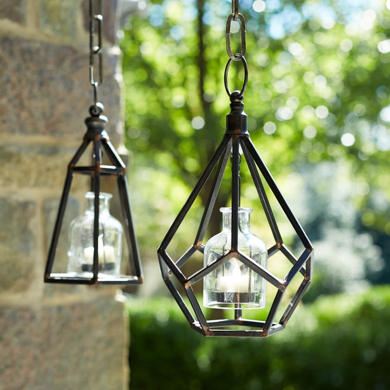 Melrose Metal Frame Hanging Tea Light Holder, Set of 2, CoppeRed