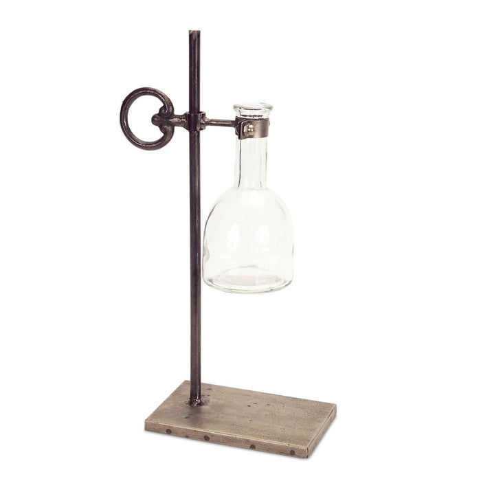 Melrose Hanging Bud Vase/Metal Stand (Set of 2), Brown