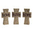 Melrose Stone Tabletop Sentiment Cross, Set of 3, Grey/Brown - 62776DS