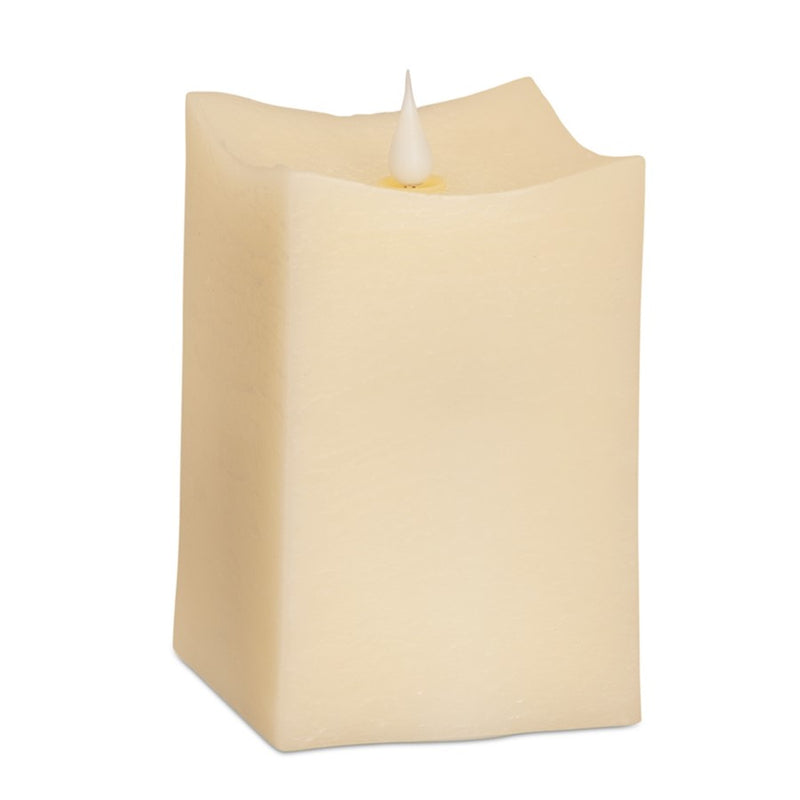 Melrose Simplux LED Squared Candle/Moving Flame/Remote, Set of 2