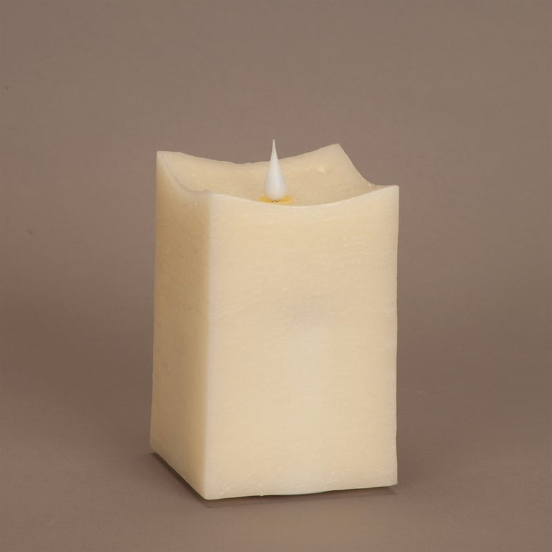 Melrose Simplux LED Squared Candle/Moving Flame/Remote, Set of 2