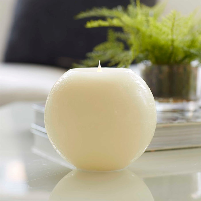 Melrose Simplux LED Round Candle/Moving Flame/Remote, Set of 2, Beige