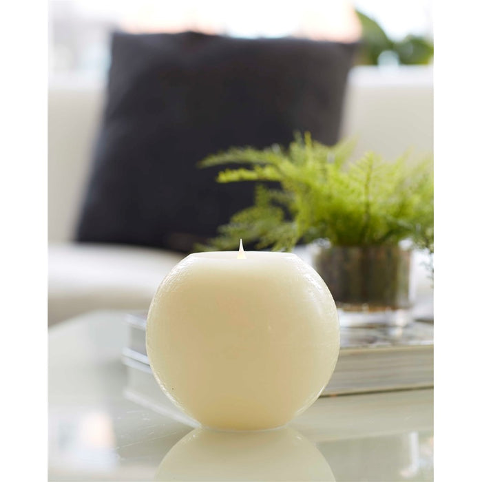 Melrose Simplux LED Round Candle/Moving Flame/Remote, Set of 2, Beige