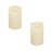 Melrose Simplux LED Melted Wax Candle with Remote, Set/2, Beige - 64135DS