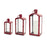 Melrose International Rustic Red Curved Top Lantern, Set of 3 - 65231DS