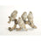 Melrose Gold Brushed Birds on a Branch Figurine, Set/2, Bronze/Beige - 65385DS